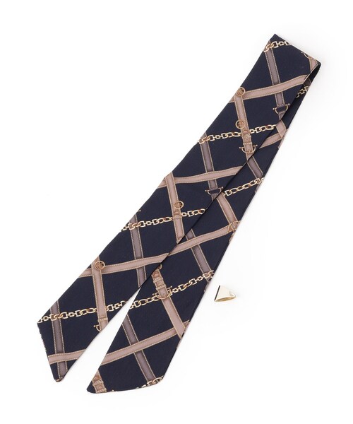 grove（グローブ）の「ナロースカーフ【スカーフリング付】（バンダナ/スカーフ・レディース・ブラック系/ネイビー/ベージュ系2/ベージュ系/ライトベージュ・00）」の9枚目の写真