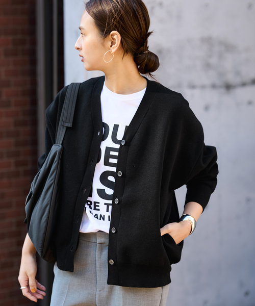 FRAMeWORK（フレームワーク）の「スムースフォルムカーディガン（カーディガン/ボレロ・レディース・ブラック/グレー/ホワイト/イエロー・FREE）」の11枚目の写真