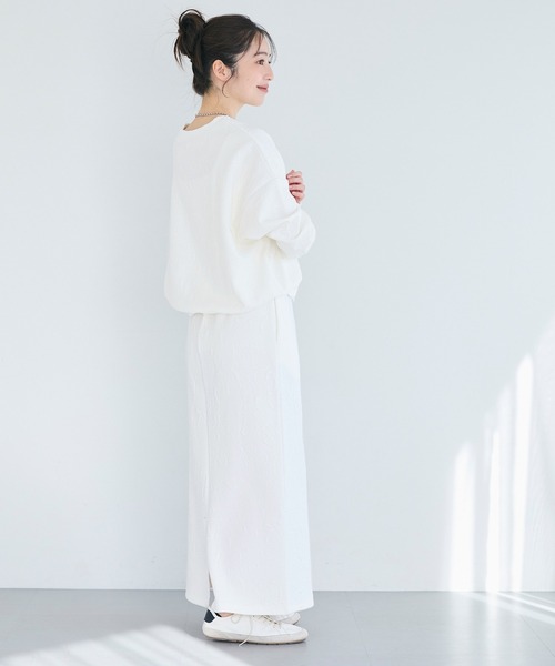 coca（coca）（コカ）の「膨れジャカードスウェットトップス（スウェット・レディース・ネイビー/アイボリー・L/M/S）」の9枚目の写真