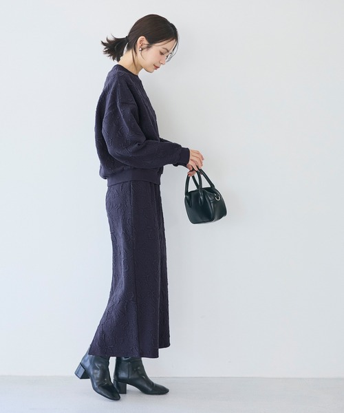 coca（coca）（コカ）の「膨れジャカードスウェットトップス（スウェット・レディース・ネイビー/アイボリー・L/M/S）」の14枚目の写真
