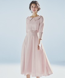 STRAWBERRY-FIELDS | ジュエルストレッチ_衿つきフィット&フレアーワンピース(ワンピース)