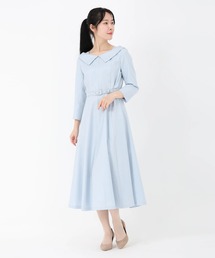 STRAWBERRY-FIELDS（ストロベリーフィールズ）の「ジュエルストレッチ_衿つきフィット&フレアーワンピース（ワンピース）」