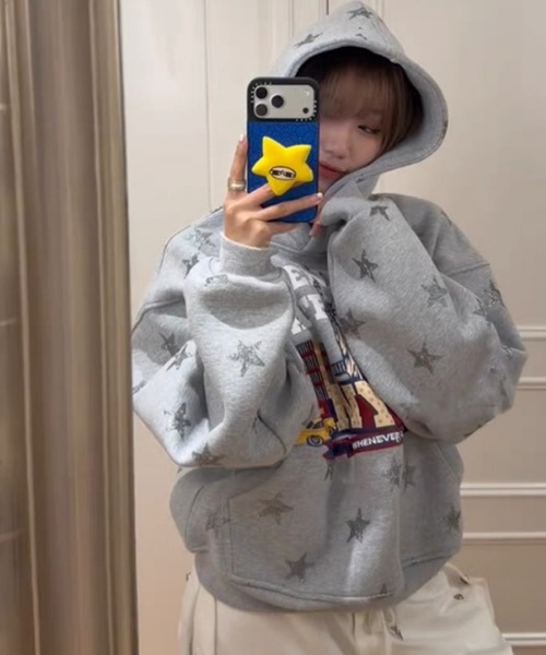 LAC-VERT（ラック・ヴェール）の「古着風スターフーディー（パーカー・レディース・レッド/グレー/ネイビー・FREE）」の6枚目の写真