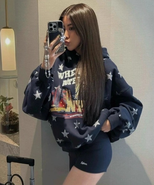 LAC-VERT（ラック・ヴェール）の「古着風スターフーディー（パーカー・レディース・レッド/グレー/ネイビー・FREE）」の13枚目の写真