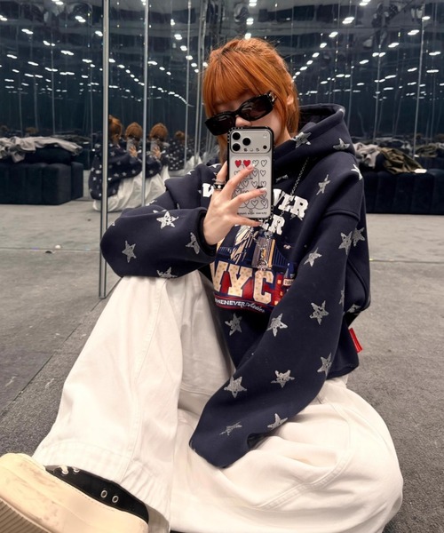 LAC-VERT（ラック・ヴェール）の「古着風スターフーディー（パーカー・レディース・レッド/グレー/ネイビー・FREE）」の12枚目の写真