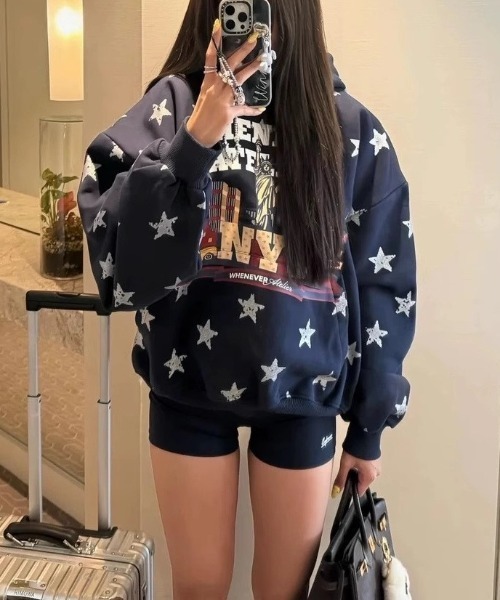 LAC-VERT（ラック・ヴェール）の「古着風スターフーディー（パーカー・レディース・レッド/グレー/ネイビー・FREE）」の14枚目の写真