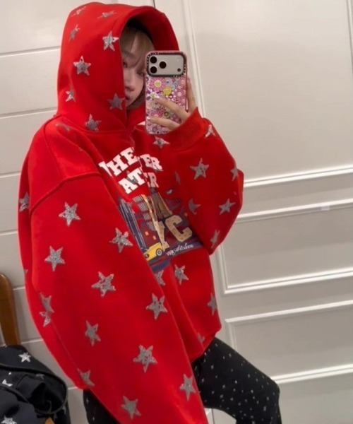 LAC-VERT（ラック・ヴェール）の「古着風スターフーディー（パーカー・レディース・レッド/グレー/ネイビー・FREE）」の16枚目の写真