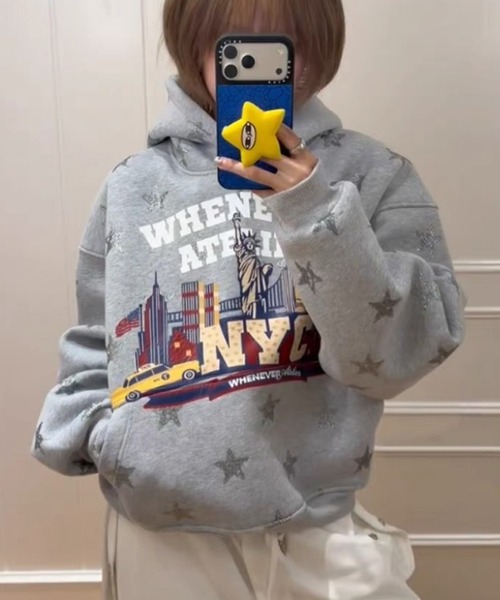 LAC-VERT（ラック・ヴェール）の「古着風スターフーディー（パーカー・レディース・レッド/グレー/ネイビー・FREE）」の5枚目の写真