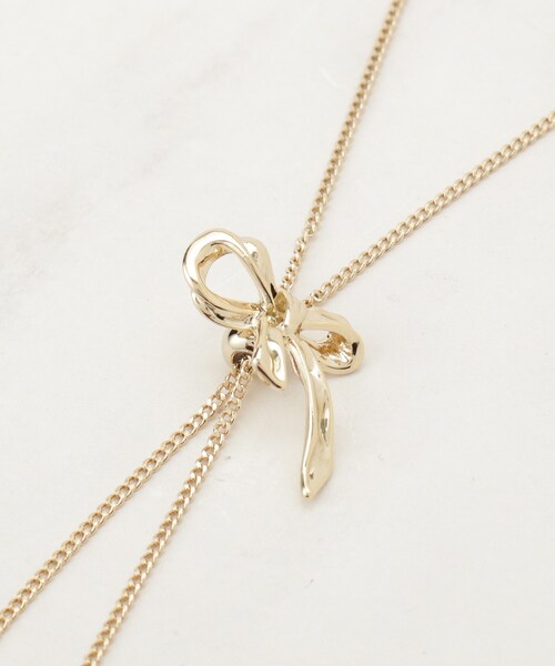 couture brooch（クチュールブローチ）の「リボンパール調ロングネックレス（ネックレス・レディース・ゴールド・00）」の4枚目の写真