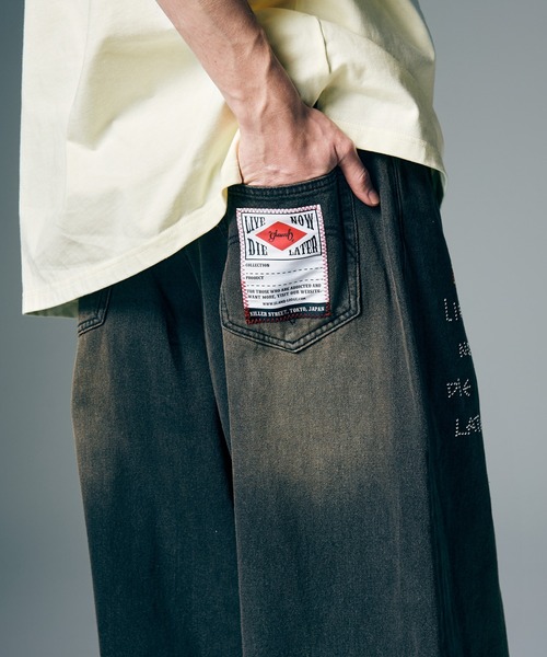 glamb（グラム）の「Studs Wide Denim / スタッズワイドデニム（デニムパンツ・メンズ・ブラック/インディゴブルー・S/M/L）」の20枚目の写真