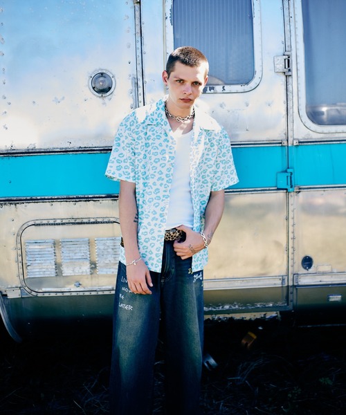 glamb（グラム）の「Studs Wide Denim / スタッズワイドデニム（デニムパンツ・メンズ・ブラック/インディゴブルー・S/M/L）」の21枚目の写真