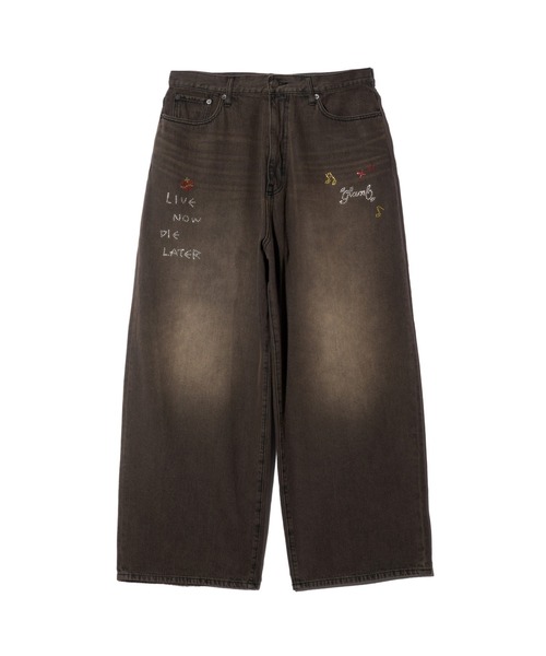 glamb（グラム）の「Studs Wide Denim / スタッズワイドデニム（デニムパンツ・メンズ・ブラック/インディゴブルー・S/M/L）」の3枚目の写真