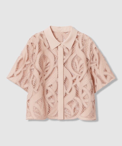 ANAYI（アナイ）の「【セットアップ対応商品】リーフコード刺繍半袖 ブラウス（シャツ/ブラウス・レディース・ブラック/ピンク/ホワイト・38/36）」の3枚目の写真