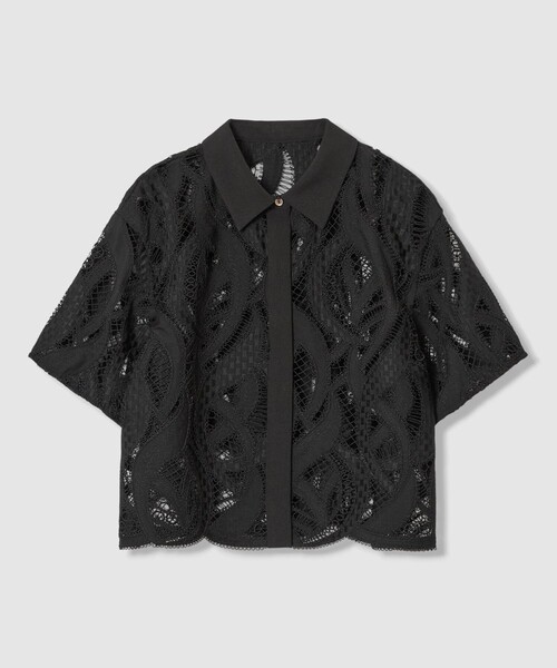 ANAYI（アナイ）の「【セットアップ対応商品】リーフコード刺繍半袖 ブラウス（シャツ/ブラウス・レディース・ブラック/ピンク/ホワイト・38/36）」の2枚目の写真