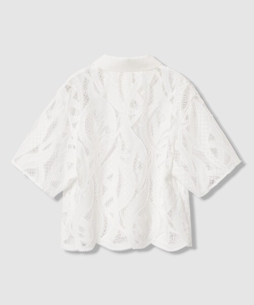 ANAYI（アナイ）の「【セットアップ対応商品】リーフコード刺繍半袖 ブラウス（シャツ/ブラウス・レディース・ブラック/ピンク/ホワイト・38/36）」の4枚目の写真