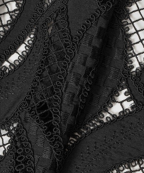 ANAYI(アナイ)の「リーフコード刺繍半袖 ブラウス〈セットアップ対応商品〉(シャツ/ブラウス・レディース・ブラック/ピンク/ホワイト・38/36)」の9枚目の写真