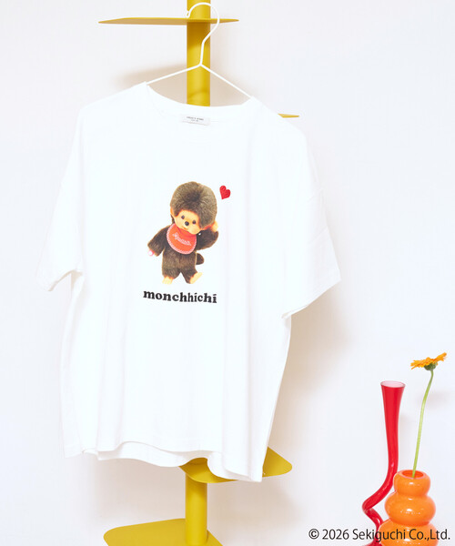 セール】限定展開 モンチッチ 前後 プリント ハート刺繍 Tシャツ（T