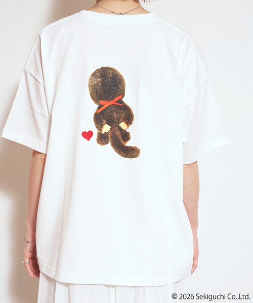 FREAK'S STORE(フリークスストア)の「限定展開 モンチッチ 前後 プリント ハート刺繍 Tシャツ(Tシャツ/カットソー・レディース・オフホワイト/ブラック/レッド・フリ-)」の11枚目の写真