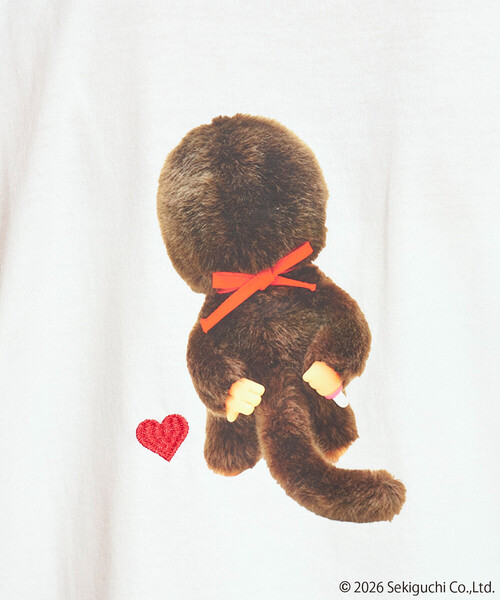 セール】限定展開 モンチッチ 前後 プリント ハート刺繍 Tシャツ（T