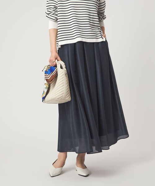 green label relaxing（グリーンレーベルリラクシング）の「カールマイヤー タック ギャザー スカート（スカート・レディース・ネイビー/レッド/ブラウン/その他1・38/36）」の5枚目の写真