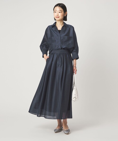 green label relaxing（グリーンレーベルリラクシング）の「カールマイヤー タック ギャザー スカート（スカート・レディース・ネイビー/レッド/ブラウン/その他1・38/36）」の9枚目の写真