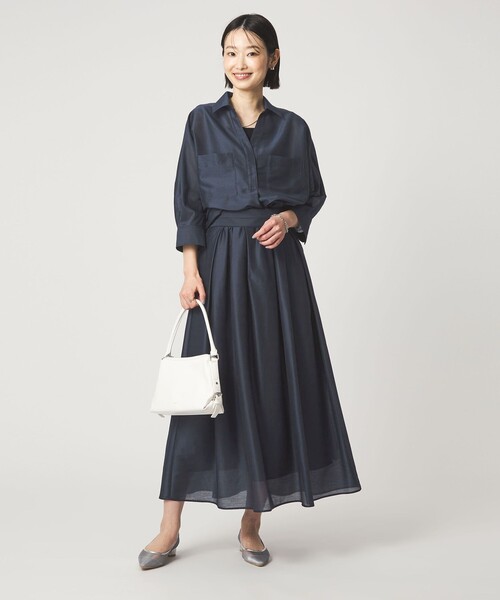 green label relaxing（グリーンレーベルリラクシング）の「カールマイヤー タック ギャザー スカート（スカート・レディース・ネイビー/レッド/ブラウン/その他1・38/36）」の10枚目の写真