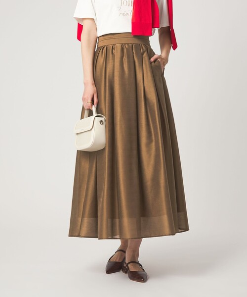 green label relaxing（グリーンレーベルリラクシング）の「カールマイヤー タック ギャザー スカート（スカート・レディース・ネイビー/レッド/ブラウン/その他1・38/36）」の14枚目の写真