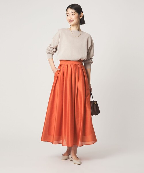 green label relaxing（グリーンレーベルリラクシング）の「カールマイヤー タック ギャザー スカート（スカート・レディース・ネイビー/レッド/ブラウン/その他1・38/36）」の19枚目の写真