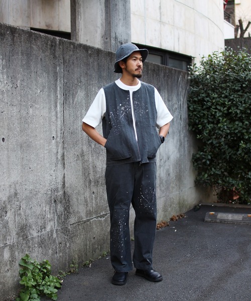 Snow Peak(スノーピーク)の「Snow Peak / Sulfur Dyed Fade Painted Vest フェードペイントベスト(ベスト・メンズ・ホワイト/チャコール・S/M/L/XL)」の11枚目の写真