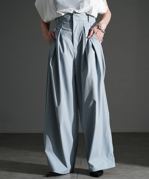 BURBERRYS フェイクレザー ワイドスラックス タック入り 90's Burberrys 2tuck Wide Slacks W36 バーバリー 2タック ワイド
