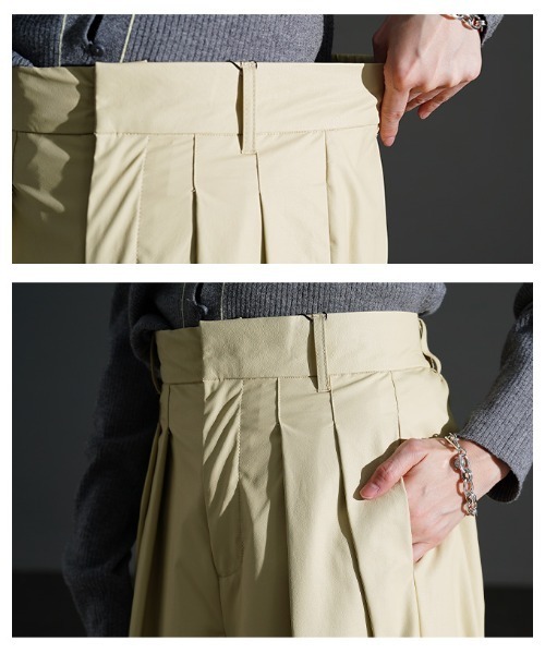 Sawa a la mode（サワアラモード）の「フェイクレザータックワイドパンツ（その他パンツ・レディース・ブルー/ブラック/イエロー・FREE）」の7枚目の写真