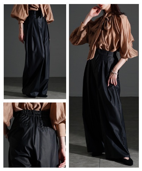 Sawa a la mode（サワアラモード）の「フェイクレザータックワイドパンツ（その他パンツ・レディース・ブルー/ブラック/イエロー・FREE）」の20枚目の写真