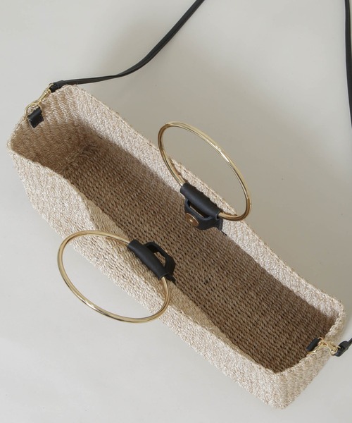 COTTO（コトゥー）の「COTTO/別注 リングハンドルバッグ（かごバッグ・レディース・ナチュラル/ブラック・FREE）」の5枚目の写真