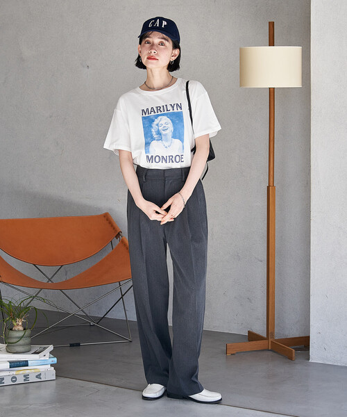 FREAK'S STORE(フリークスストア)の「FIT MAGIC マーベルト タック スラックスパンツ/ウエストゴム(スラックス・レディース・ダークブラウン/ブラウン/ライトグレー/ブラック/ベージュ・SMALL/MEDIUM)」の18枚目の写真