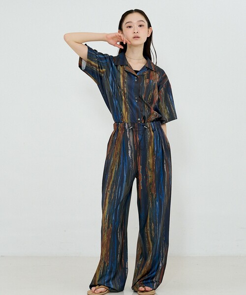 NOMINE(ノミネ)の「【セットアップ対応】ペイント柄 ドロストコード タックパンツ(その他パンツ・レディース・ブラウン/グリーン/ピンク・M/S)」の22枚目の写真