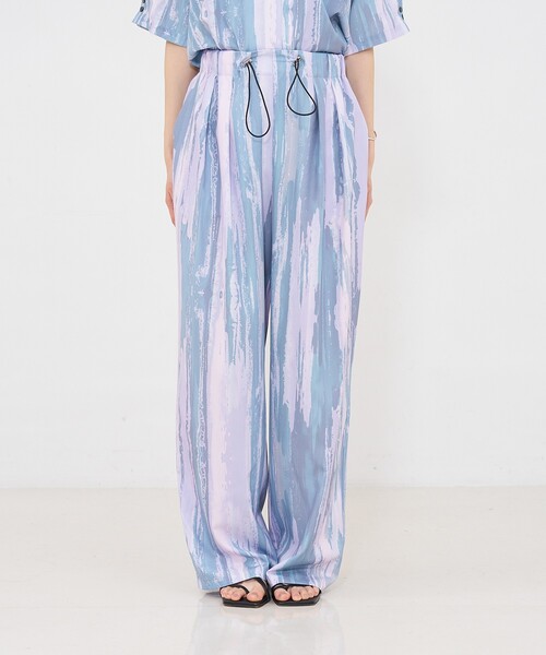 NOMINE(ノミネ)の「【セットアップ対応】ペイント柄 ドロストコード タックパンツ(その他パンツ・レディース・ブラウン/グリーン/ピンク・M/S)」の10枚目の写真