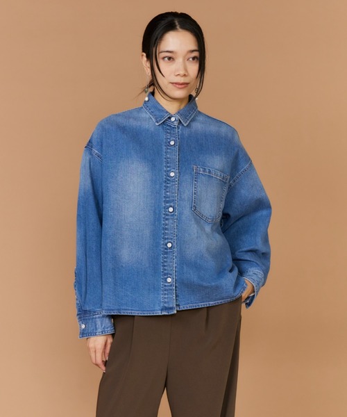 INED(イネド)の「【別注アイテム】スーパービッグシャツAlmond《Healthy DENIM》(シャツ/ブラウス・レディース・インディゴブルー・9号/11号)」の10枚目の写真