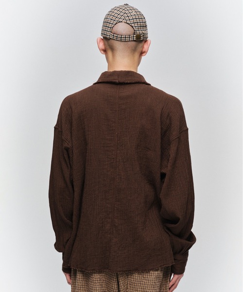JIEDA(ジエダ)の「CUT-OFF SHORT SHIRT(シャツ/ブラウス・メンズ・ダークグリーン/ブラウン・1/2)」の5枚目の写真