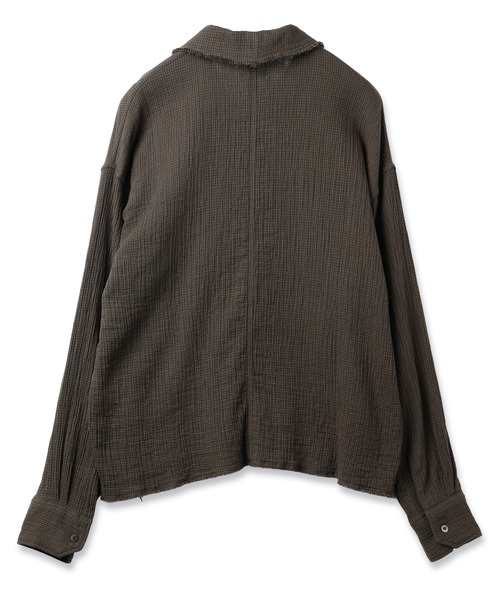 JIEDA(ジエダ)の「CUT-OFF SHORT SHIRT(シャツ/ブラウス・メンズ・ダークグリーン/ブラウン・1/2)」の8枚目の写真