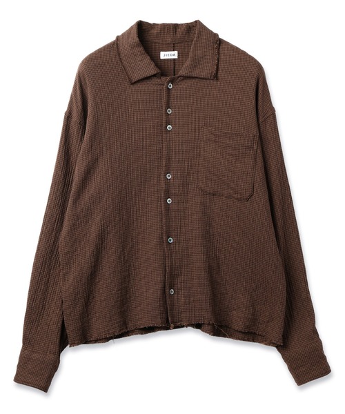 JIEDA(ジエダ)の「CUT-OFF SHORT SHIRT(シャツ/ブラウス・メンズ・ダークグリーン/ブラウン・1/2)」の9枚目の写真