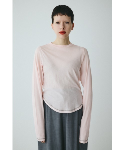 HeRIN.CYE(ヘリンドットサイ)の「Sheer mellow tops シアーメロートップス(Tシャツ/カットソー・レディース・ライトイエロー/ライトブルー/ライトピンク/ライトグリーン・FREE)」の4枚目の写真