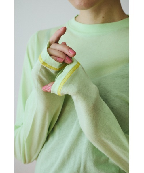 HeRIN.CYE(ヘリンドットサイ)の「Sheer mellow tops シアーメロートップス(Tシャツ/カットソー・レディース・ライトイエロー/ライトブルー/ライトピンク/ライトグリーン・FREE)」の19枚目の写真