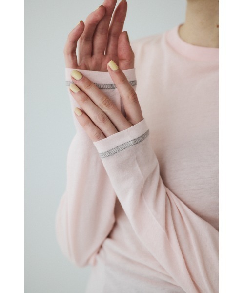HeRIN.CYE(ヘリンドットサイ)の「Sheer mellow tops シアーメロートップス(Tシャツ/カットソー・レディース・ライトイエロー/ライトブルー/ライトピンク/ライトグリーン・FREE)」の9枚目の写真