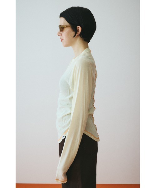 HeRIN.CYE(ヘリンドットサイ)の「Sheer mellow tops シアーメロートップス(Tシャツ/カットソー・レディース・ライトイエロー/ライトブルー/ライトピンク/ライトグリーン・FREE)」の11枚目の写真