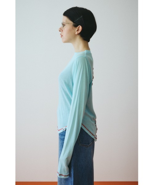 HeRIN.CYE(ヘリンドットサイ)の「Sheer mellow tops シアーメロートップス(Tシャツ/カットソー・レディース・ライトイエロー/ライトブルー/ライトピンク/ライトグリーン・FREE)」の15枚目の写真