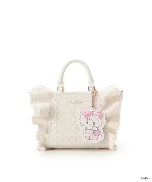 SAMANTHAVEGA（サマンサベガ）の「Lil ala mode×SAMANTHAVEGAコレクション ツイードフリルハンドバッグ（ハンドバッグ・レディース・イエロー/ライトブルー/ホワイト/ピンク・FREE）」の2枚目の写真