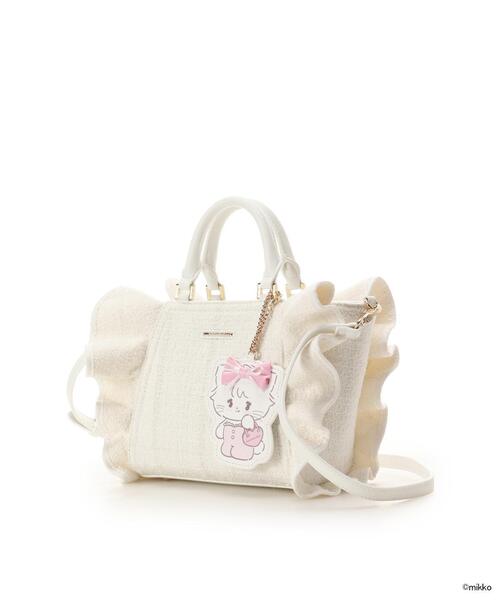SAMANTHAVEGA（サマンサベガ）の「Lil ala mode×SAMANTHAVEGAコレクション ツイードフリルハンドバッグ（ハンドバッグ・レディース・イエロー/ライトブルー/ホワイト/ピンク・FREE）」の15枚目の写真