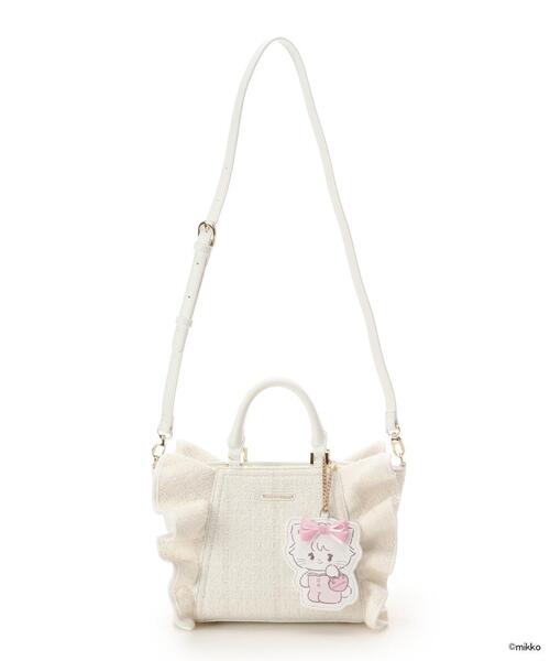 SAMANTHAVEGA（サマンサベガ）の「Lil ala mode×SAMANTHAVEGAコレクション ツイードフリルハンドバッグ（ハンドバッグ・レディース・イエロー/ライトブルー/ホワイト/ピンク・FREE）」の20枚目の写真