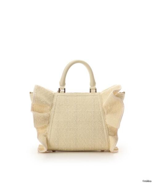 SAMANTHAVEGA（サマンサベガ）の「Lil ala mode×SAMANTHAVEGAコレクション ツイードフリルハンドバッグ（ハンドバッグ・レディース・イエロー/ライトブルー/ホワイト/ピンク・FREE）」の6枚目の写真