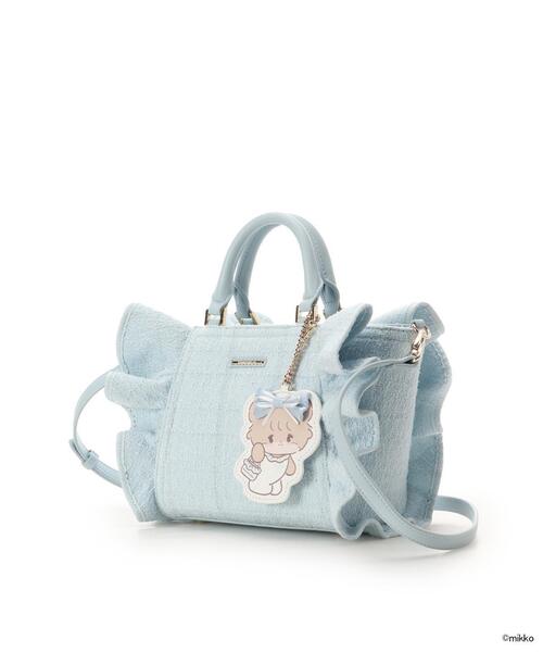 SAMANTHAVEGA（サマンサベガ）の「Lil ala mode×SAMANTHAVEGAコレクション ツイードフリルハンドバッグ（ハンドバッグ・レディース・イエロー/ライトブルー/ホワイト/ピンク・FREE）」の9枚目の写真